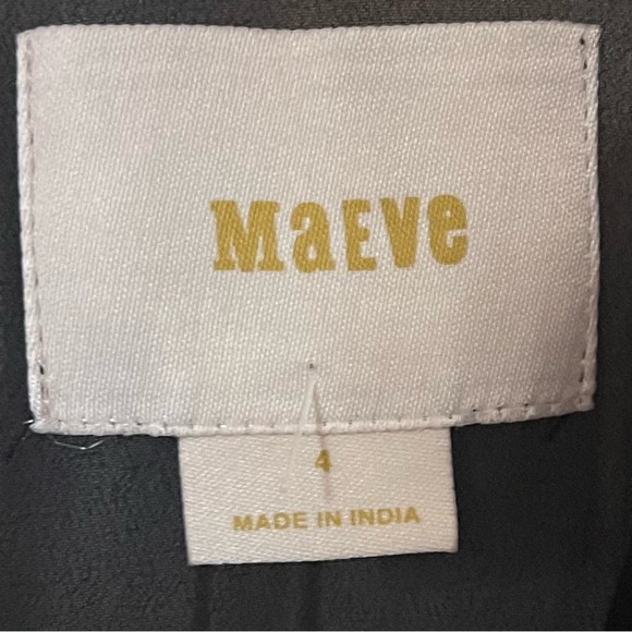 Anthropologie Maeve Anfisa Peasant Dress 4 Black Embroidered Smocked Sheer Boho - Picture 10 of 12